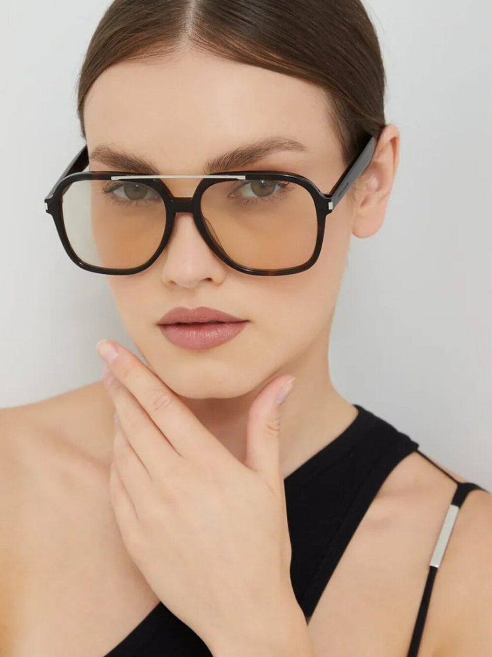 SAINT LAURENT SL545 001 BLACK PILOT SUNGLASSES